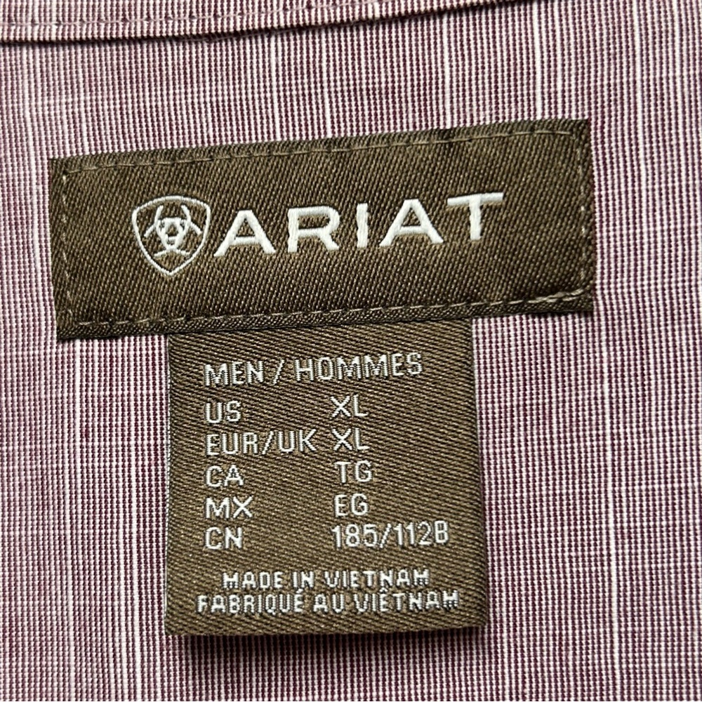Ariat Burgundy Button Down Shirt XL - Picture 6 of 9